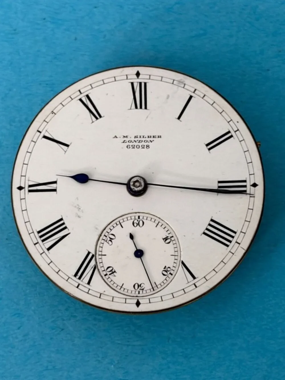 A.M. Silber London 62028 601 Pocket Watch Movement 4 parts / repair